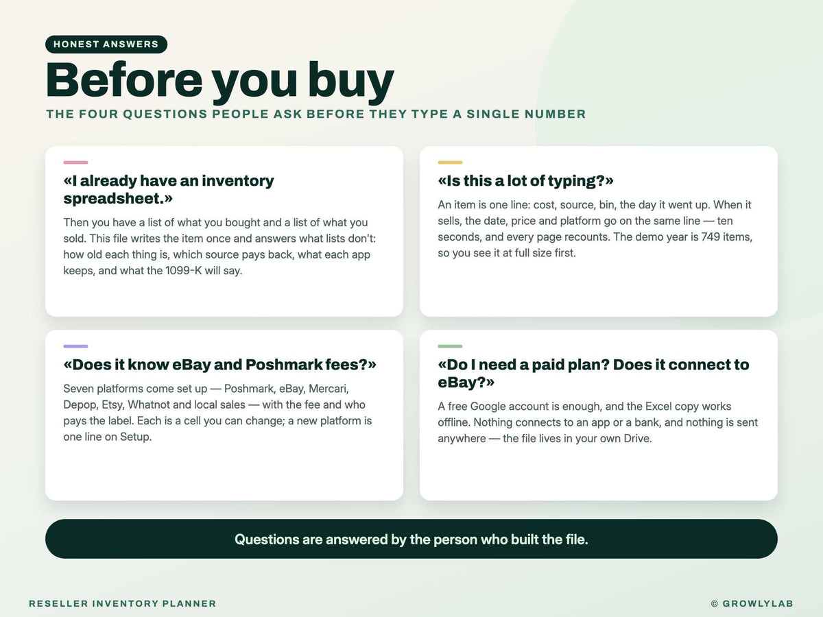 Reseller Inventory Planner Spreadsheet for Google Sheets and Excel — before you buy