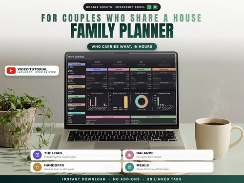 All-in-One Family Planner Spreadsheet (Google Sheets and Excel) — cover