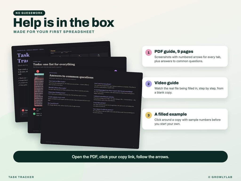 Task Tracker for Google Sheets and Excel — help