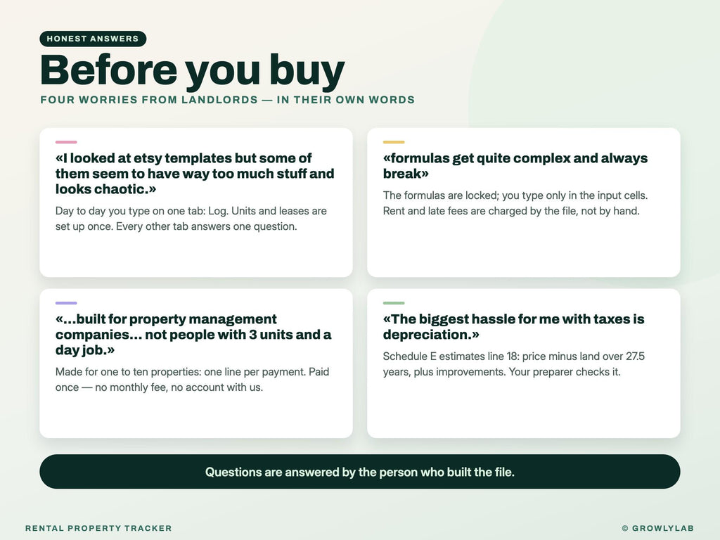 Rental Property Spreadsheet — before you buy