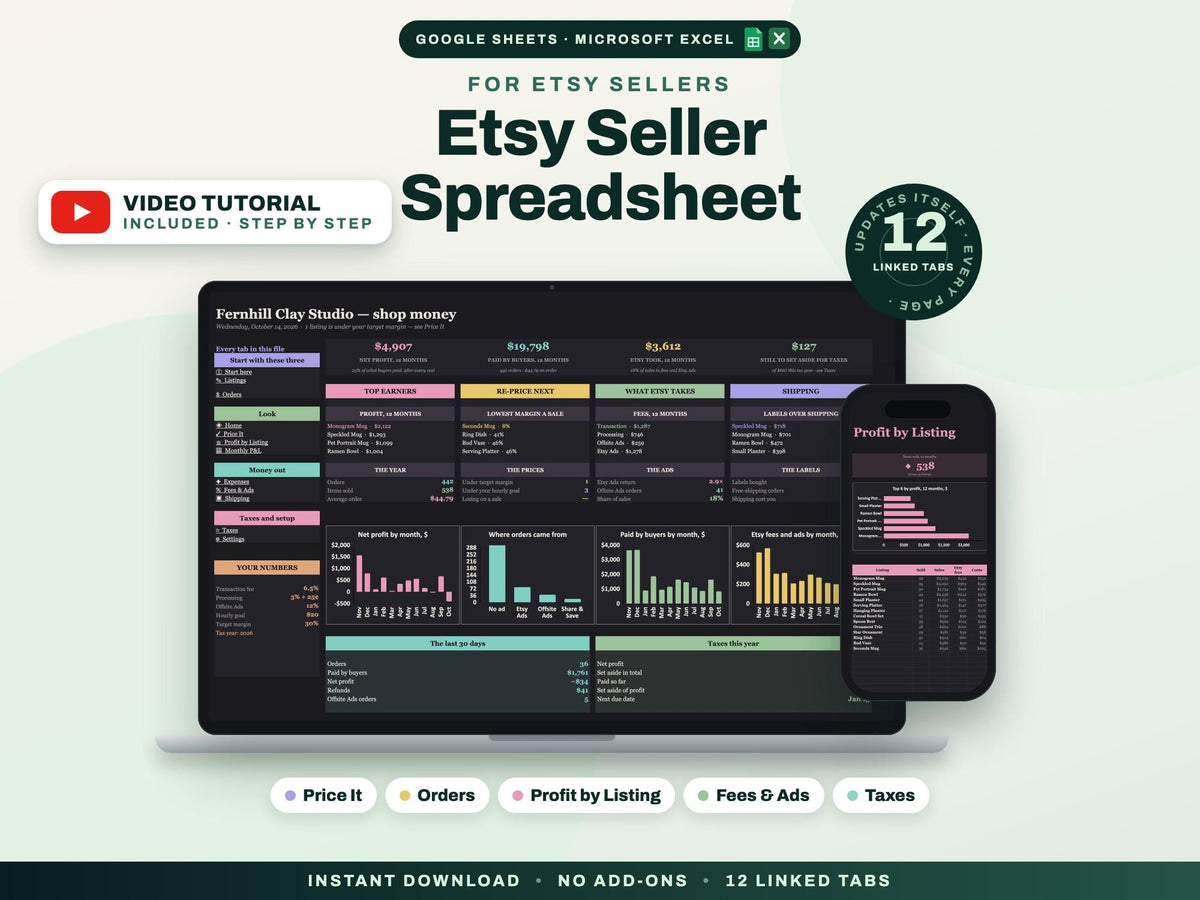 Etsy Seller Spreadsheet — cover