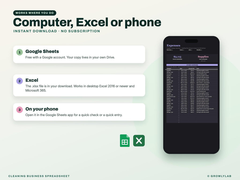 Cleaning Business Spreadsheet Google Sheets — Google Sheets and Excel