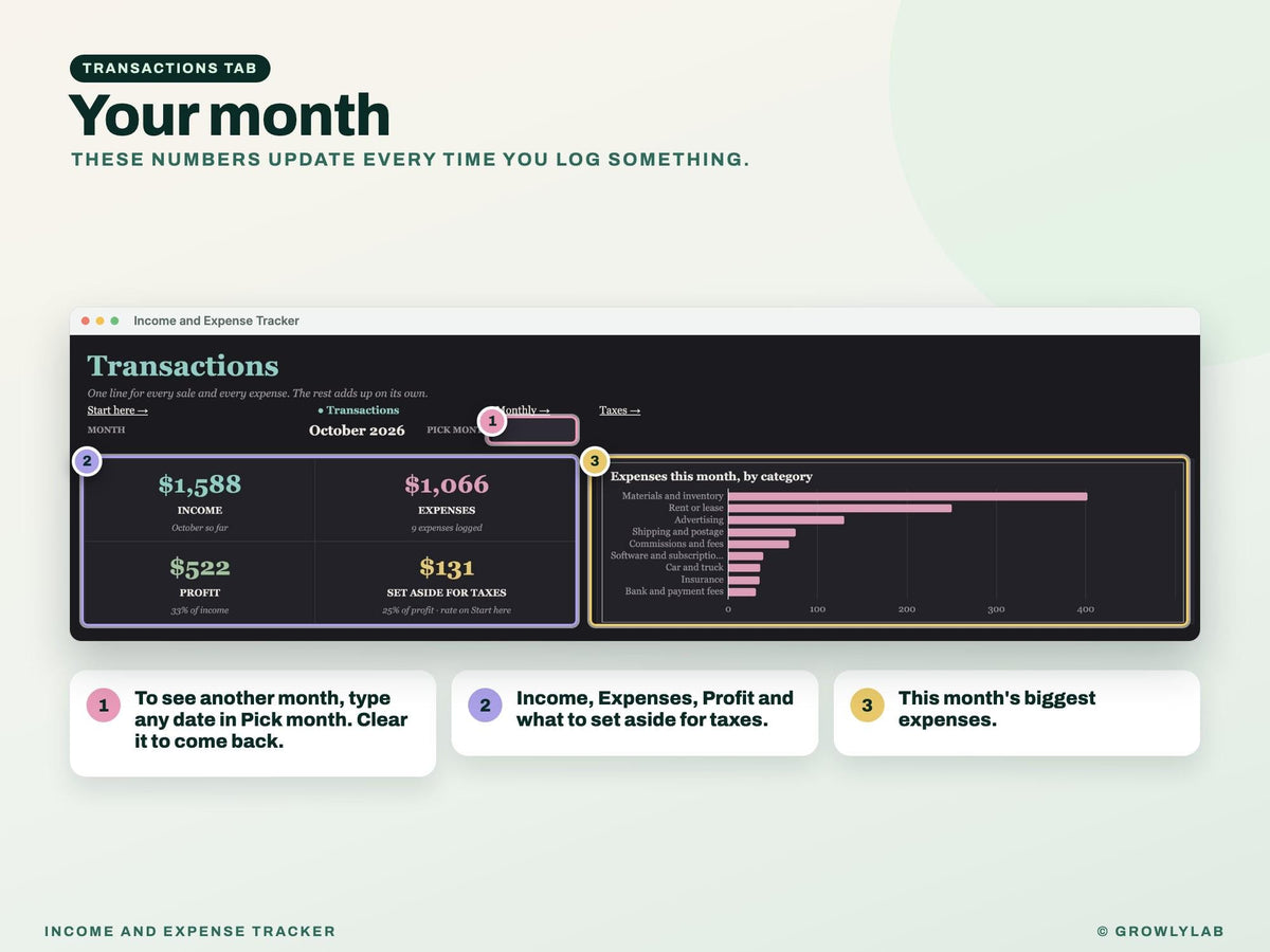 Income and Expense Tracker — transactions