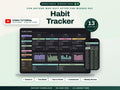 Habit Tracker Spreadsheet Google Sheets Excel Dark Mode Yearly Habit Planner Daily Weekly Habit Goals Routine Tracker Streak Tracker — cover