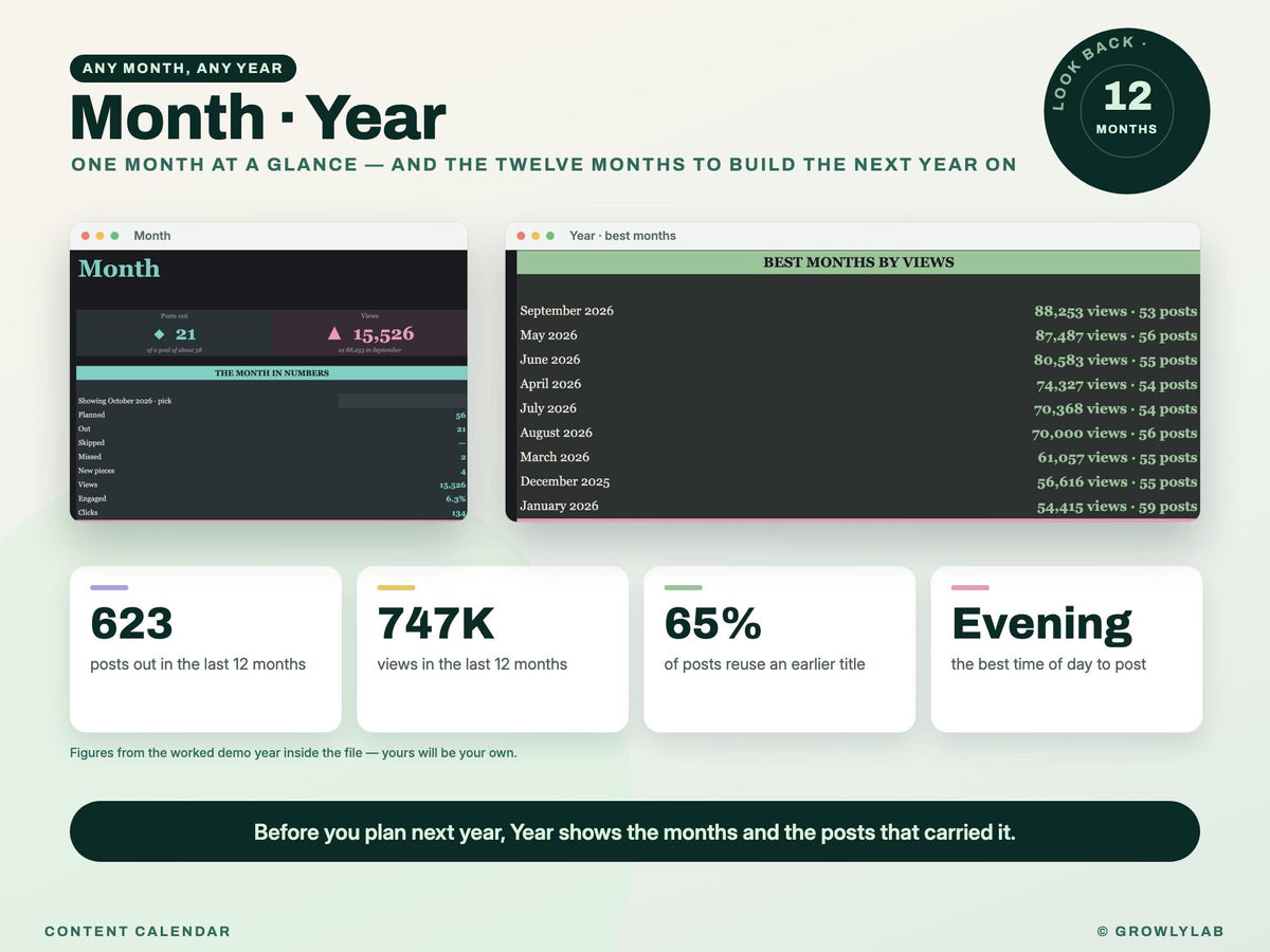 Content Calendar Spreadsheet — month year