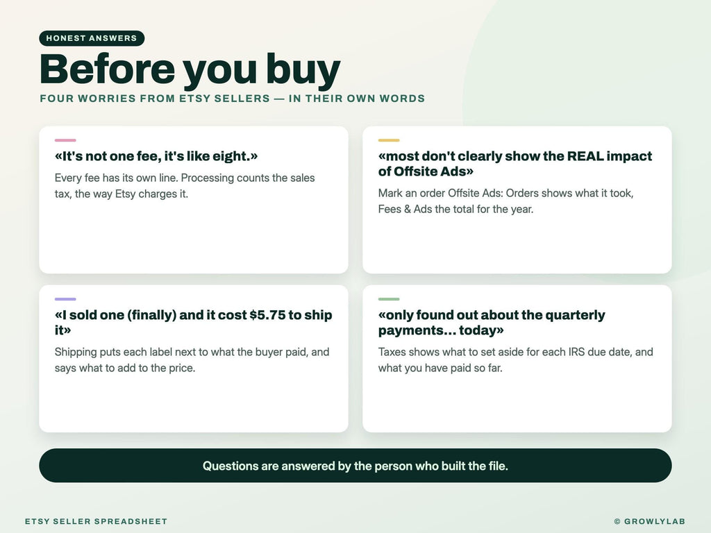 Etsy Seller Spreadsheet — before you buy
