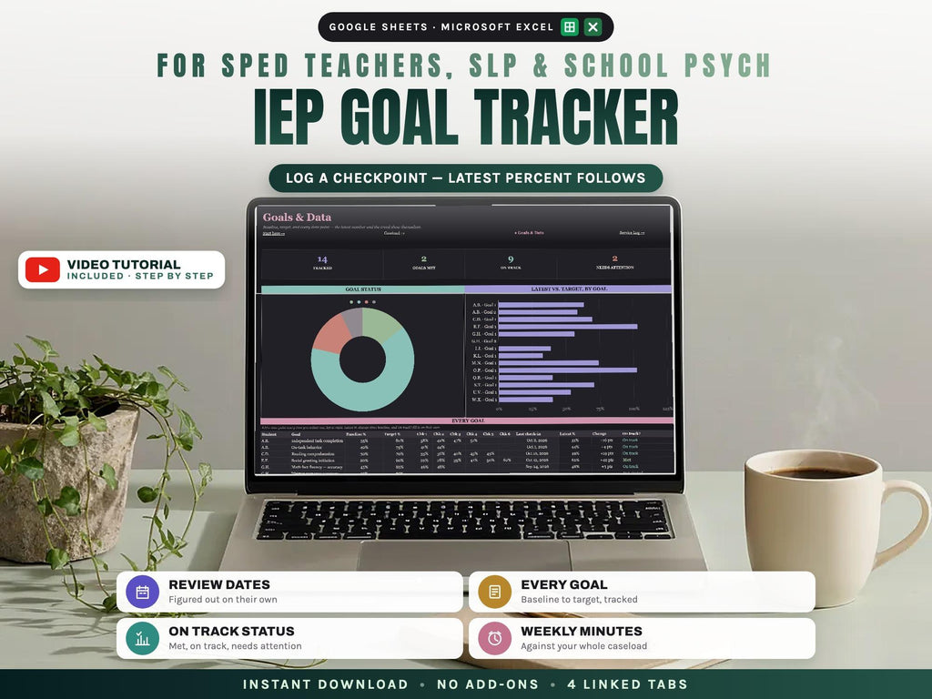 IEP Goal Tracker Spreadsheet Google Sheets — cover